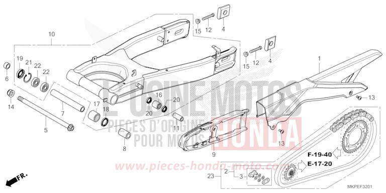 SWINGARM (CB500FAN/P) for CB500F PEARL SMOKY GRAY (NHC53) from 2022