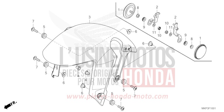 FRONT FENDER (CBR500RAN/P) for CBR500R GRAND PRIX RED (R380) from 2022