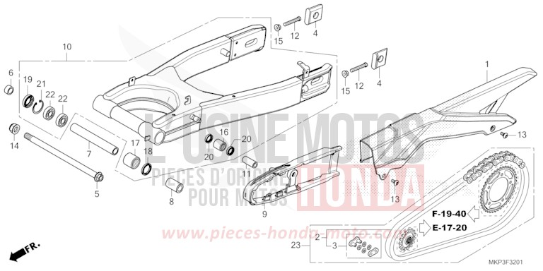 SWINGARM (CBR500RAN/P) for CBR500R GRAND PRIX RED (R380) from 2022