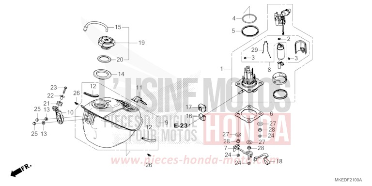 FUEL TANK (CRF450R/RWE) for CRF450R EXTREME RED (R292) from 2022