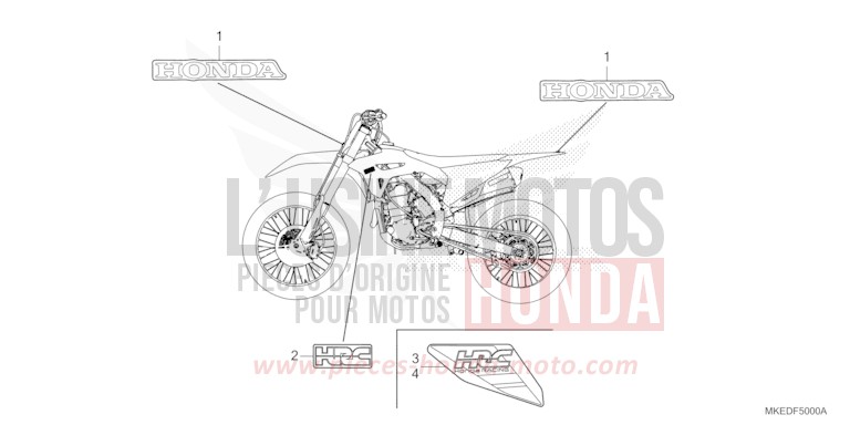 MARCHIO (1) per CRF450R EXTREME RED (R292) del 2021