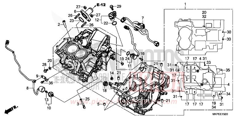 CRANKCASE for CB500F GRAND PRIX RED (R380) from 2022