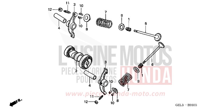 CAMSHAFT/VALVE for XR50R FIGHTING RED (R134) from 2002