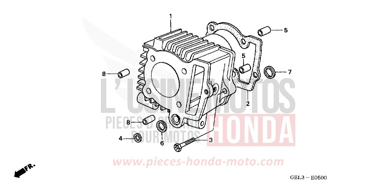 CYLINDER for XR50R FIGHTING RED (R134) from 2002