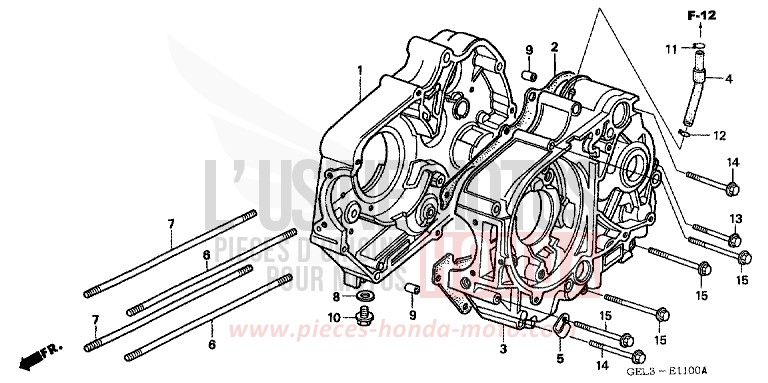 CRANKCASE for XR50R FIGHTING RED (R134) from 2002