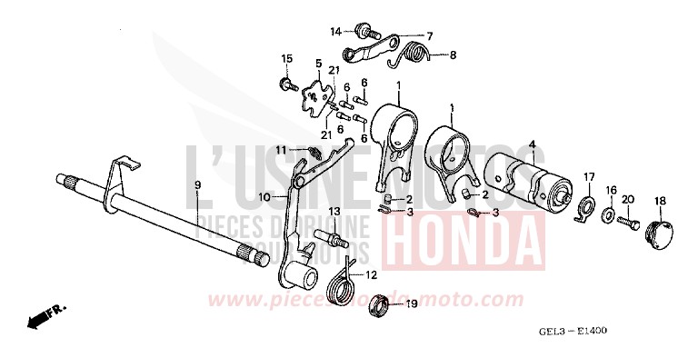 GEARSHIFT DRUM for XR50R FIGHTING RED (R134) from 2002
