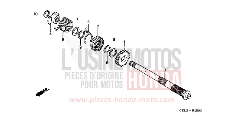 KICK STARTER SPINDLE for XR50R FIGHTING RED (R134) from 2002