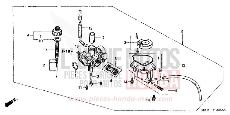 CARBURETOR for XR50R FIGHTING RED (R134) from 2002