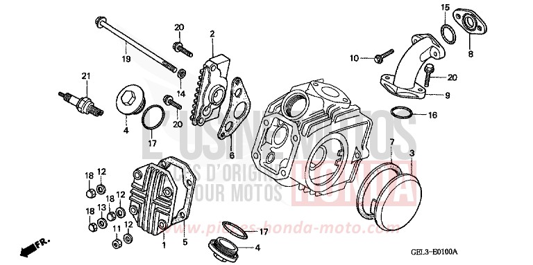 CYLINDER HEAD COVER for XR50R FIGHTING RED (R134) from 2003