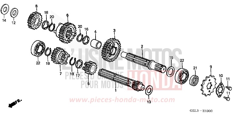 TRANSMISSION for XR50R FIGHTING RED (R134) from 2003