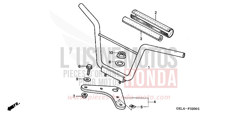 HANDLE PIPE/TOP BRIDGE for XR50R FIGHTING RED (R134) from 2003