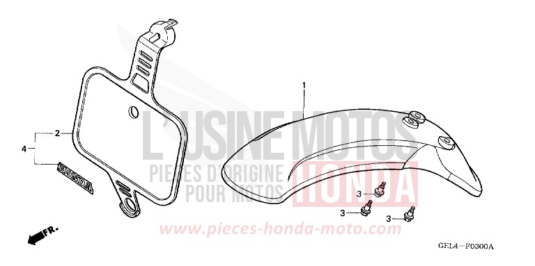 PARAFANGO ANTERIORE per XR50R FIGHTING RED (R134) del 2003
