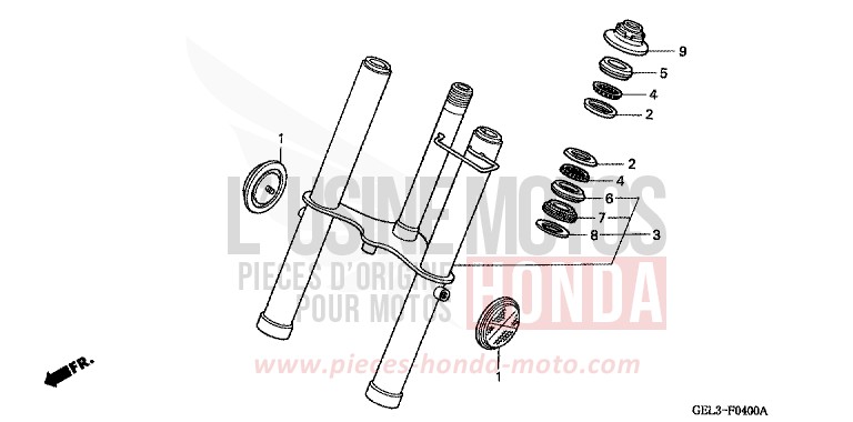 FRONT FORK for XR50R FIGHTING RED (R134) from 2003