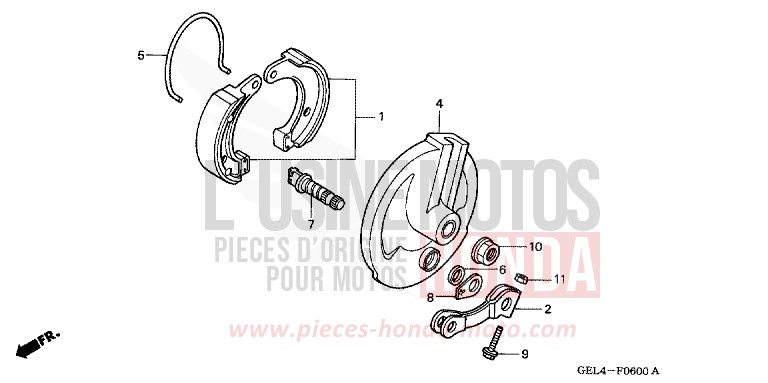 FRONT BRAKE PANEL for XR50R FIGHTING RED (R134) from 2003