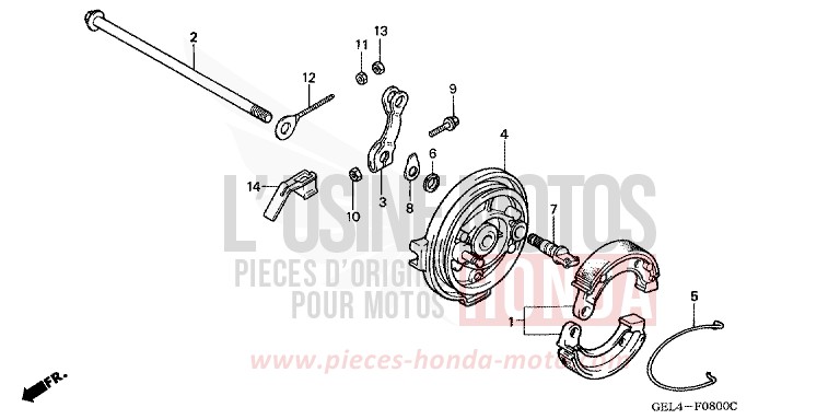 REAR BRAKE PANEL for XR50R FIGHTING RED (R134) from 2003