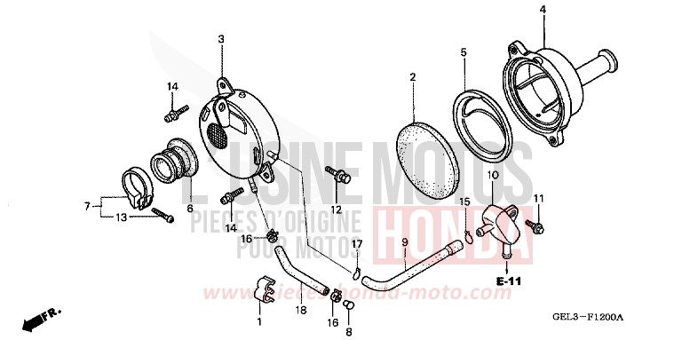 AIR CLEANER for XR50R FIGHTING RED (R134) from 2003