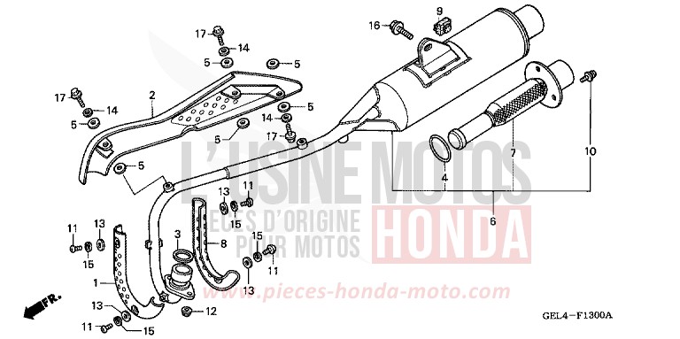EXHAUST MUFFLER for XR50R FIGHTING RED (R134) from 2003