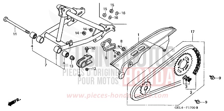 FORCELLONE per XR50R FIGHTING RED (R134) del 2003