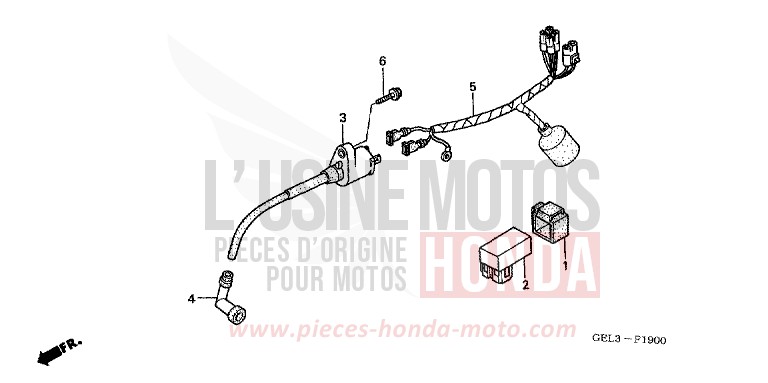 WIRE HARNESS for XR50R FIGHTING RED (R134) from 2003