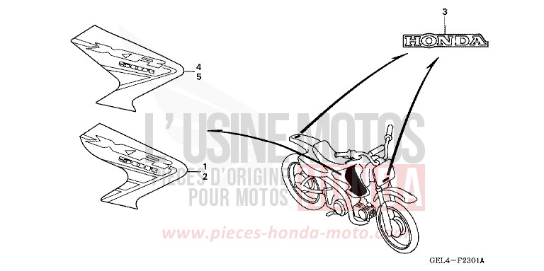 MARK (XR50R2/3) for XR50R FIGHTING RED (R134) from 2003