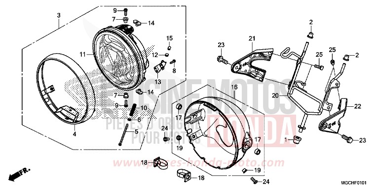 HEADLIGHT (CB1100CA/CAD/NA/NAD) for CB1100 GRAPHITE BLACK (NHB01) from 2017