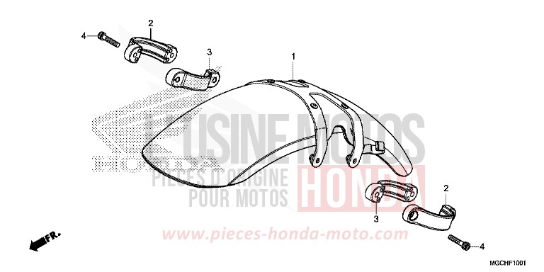 FRONT FENDER (CB1100NA/NAD) for CB1100 GRAPHITE BLACK (NHB01) from 2017