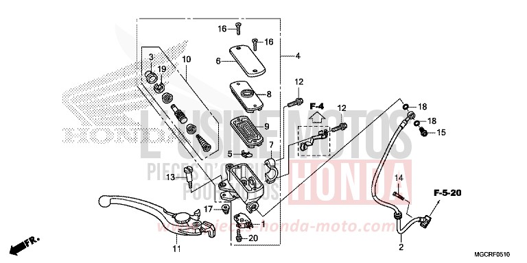 FR. BRAKE MASTER CYLINDER for CB1100 DEGITAL SILVER METALLIC (NHA30) from 2018