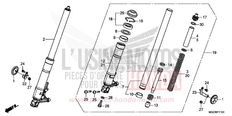 FRONT FORK (CB1100NA/NAD) for CB1100 DEGITAL SILVER METALLIC (NHA30) from 2018