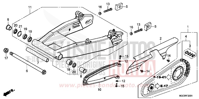 SWINGARM (CB1100NA/NAD) for CB1100 DEGITAL SILVER METALLIC (NHA30) from 2018