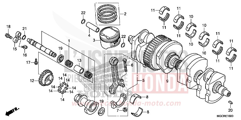 CRANKSHAFT/PISTON for CB1100 GRAPHITE BLACK (NHB01) from 2018