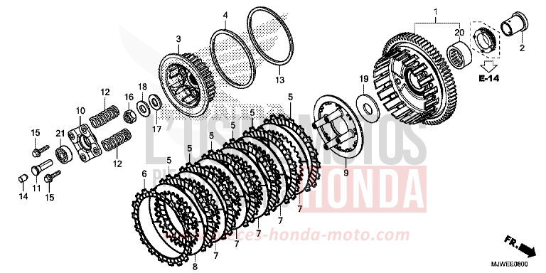 CLUTCH for CBR500R PEARL METALLOID WHITE (NHA96) from 2017
