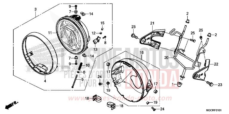 HEADLIGHT (CB1100CA/CAD/NA/NAD) for CB1100 GRAPHITE BLACK (NHB01) from 2018