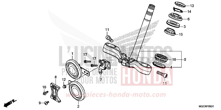 STEERING STEM (CB1100CA/CAD/NA/NAD) for CB1100 GRAPHITE BLACK (NHB01) from 2018