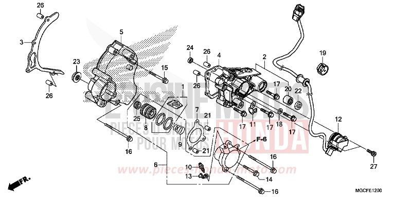 LEFT REAR CRANKCASE COVER for CB1100 MAT BETA SILVER METALLIC (NHC08) from 2019