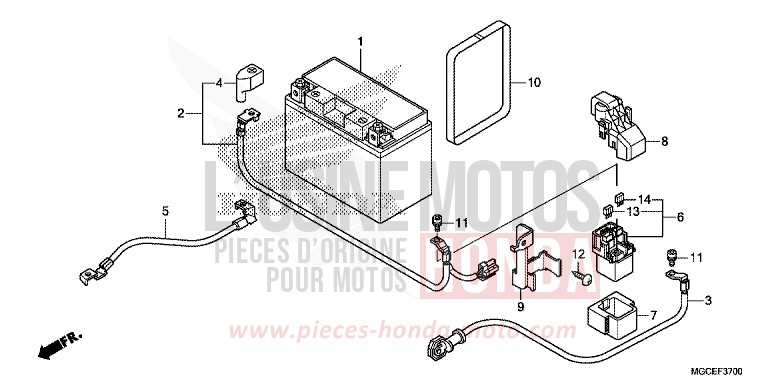 BATTERIA per CB1100 CANDY ALIZARIN RED (R345) del 2014