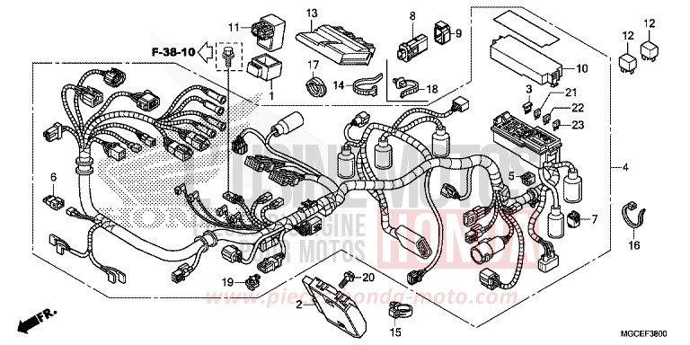 WIRE HARNESS for CB1100 CANDY ALIZARIN RED (R345) from 2014