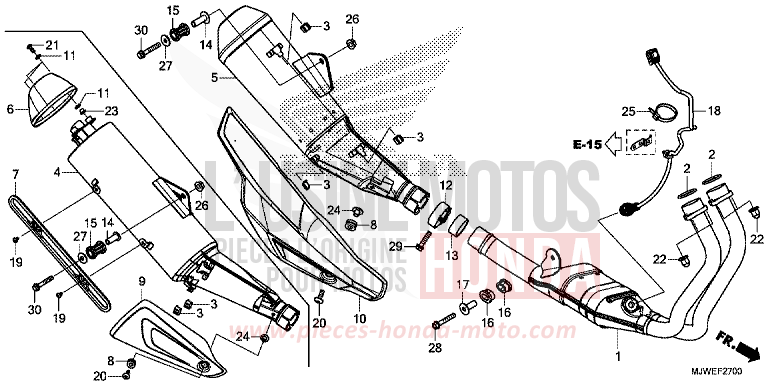 EXHAUST MUFFLER for CBR500R PEARL METALLOID WHITE (NHA96) from 2017
