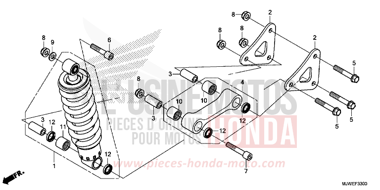 REAR CUSHION for CBR500R PEARL METALLOID WHITE (NHA96) from 2017