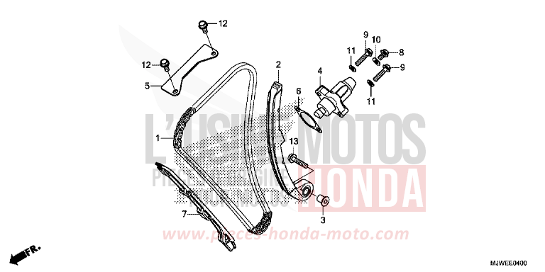 CAM CHAIN/TENSIONER for CBR500R MAT GUNPOWDER BLACK METALLIC (NH436) from 2017