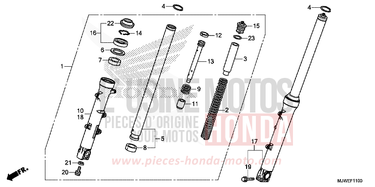 FORCELLA ANTERIORE per CBR500R MAT GUNPOWDER BLACK METALLIC (NH436) del 2017