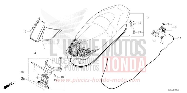SEAT for ADV350A MAT CARNELIAN RED METALLIC (R384) from 2022