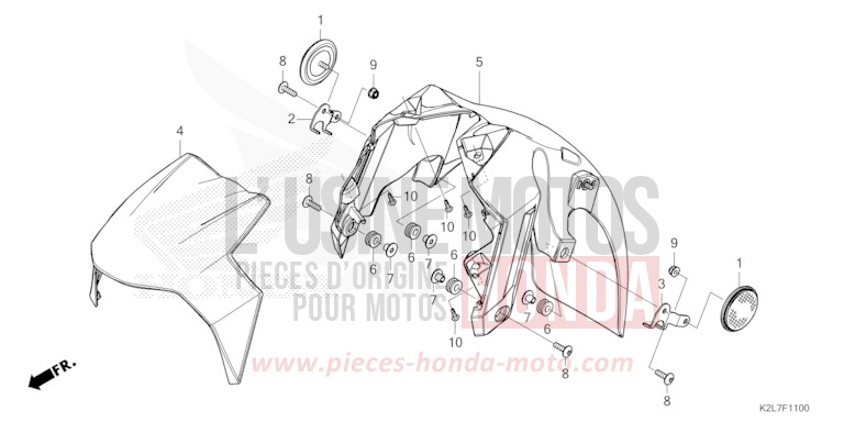 FRONT FENDER for ADV350A SPANGLE SILVER METALLIC (NHA49) from 2022