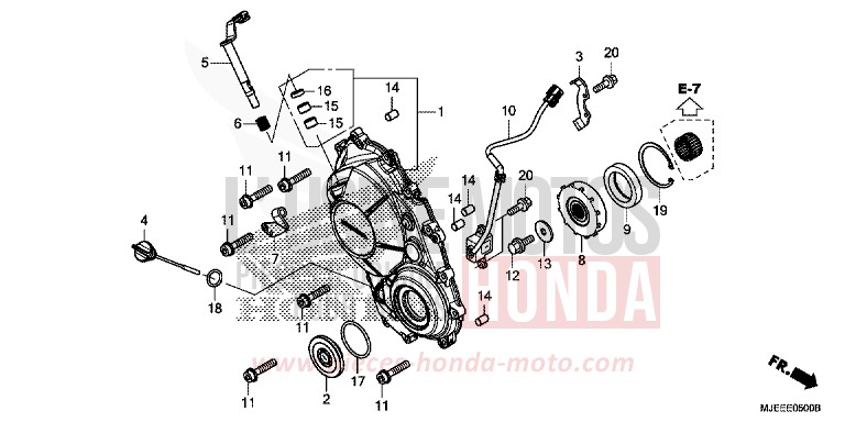 RIGHT CRANKCASE COVER for CB650F MAT GUNPOWDER BLACK METALLIC (NH436X) from 2016