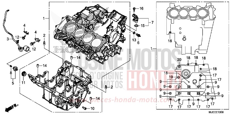 CRANKCASE for CB650F MAT GUNPOWDER BLACK METALLIC (NH436X) from 2016