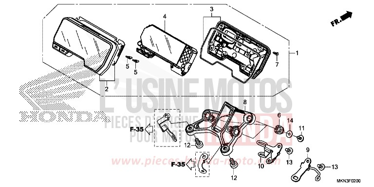 METER for CB650R CANDY CHROMOSPHERE RED (R381) from 2019