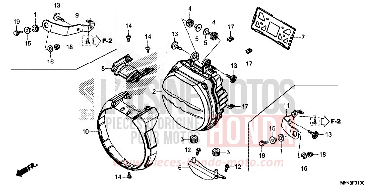 FARO per CB650R GRAPHITE BLACK (NHB01) del 2019
