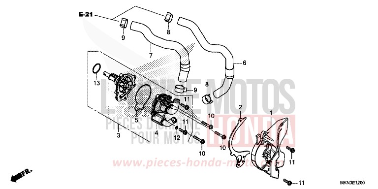 POMPA ACQUA per CB650R MAT CRYPTON SILVER MATALLIC (NHA40) del 2019