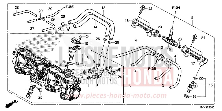 THROTTLE BODY for CB650R GRAPHITE BLACK (NHB01) from 2019