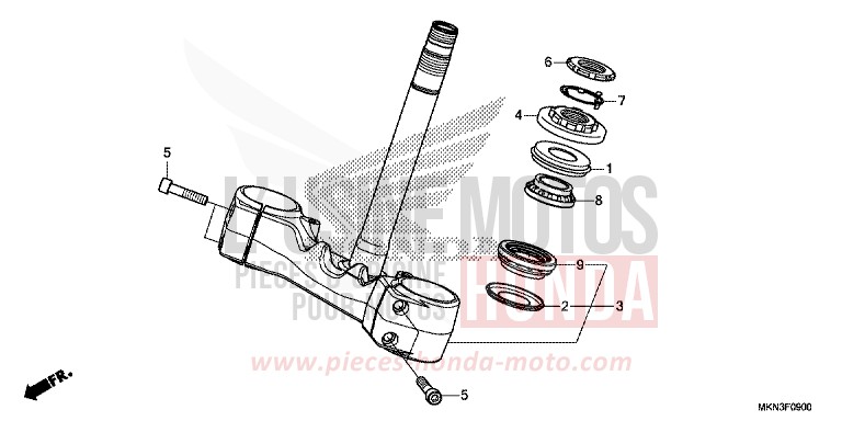 STEERING STEM for CB650R MAT CRYPTON SILVER MATALLIC (NHA40) from 2019