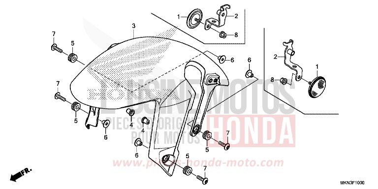 FRONT FENDER for CB650R MAT JEANS BLUE MATALLIC (PB417) from 2019